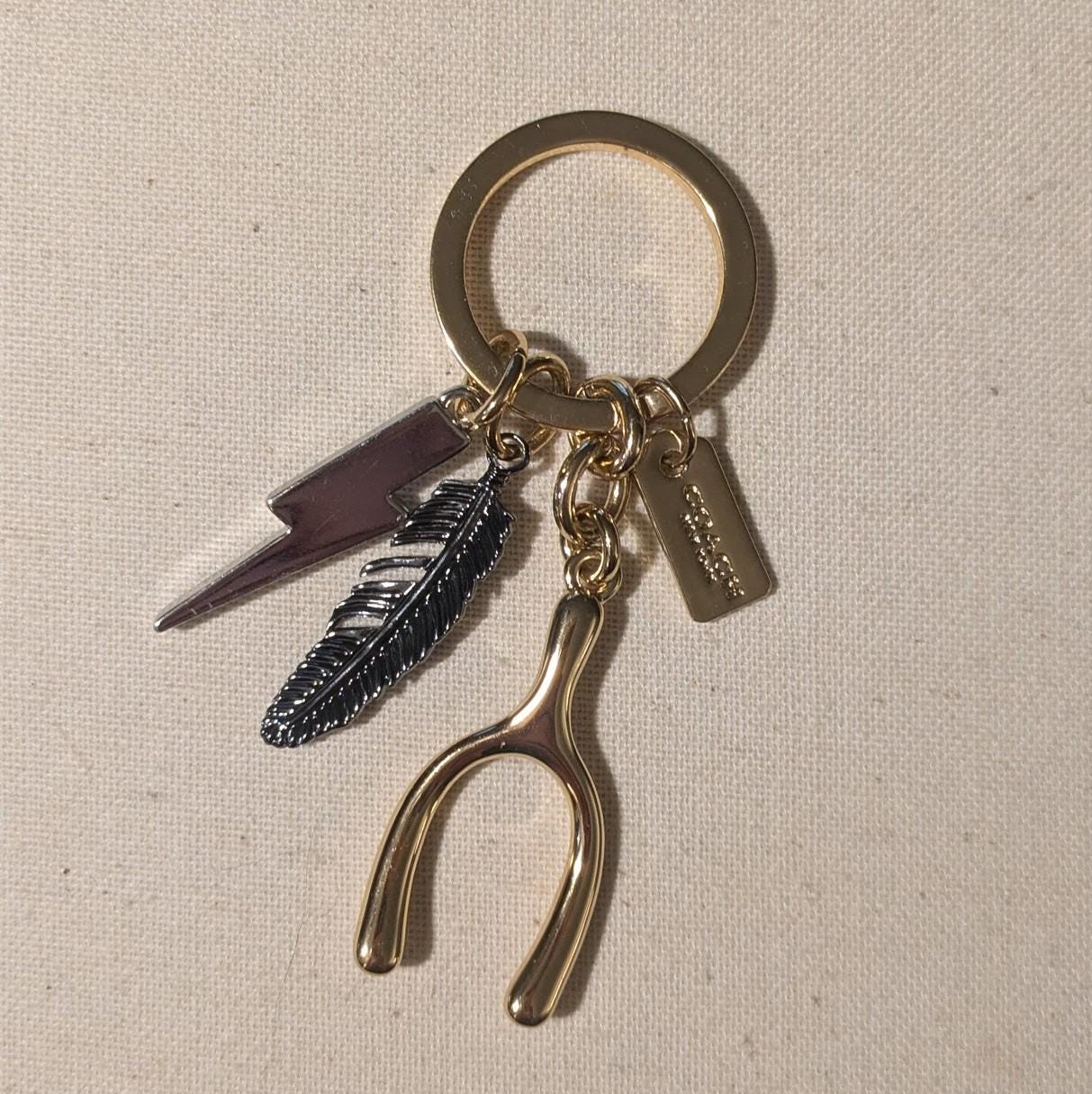 Coach Mixed Metal Key Chain Bag Charm Silver Gold - Etsy