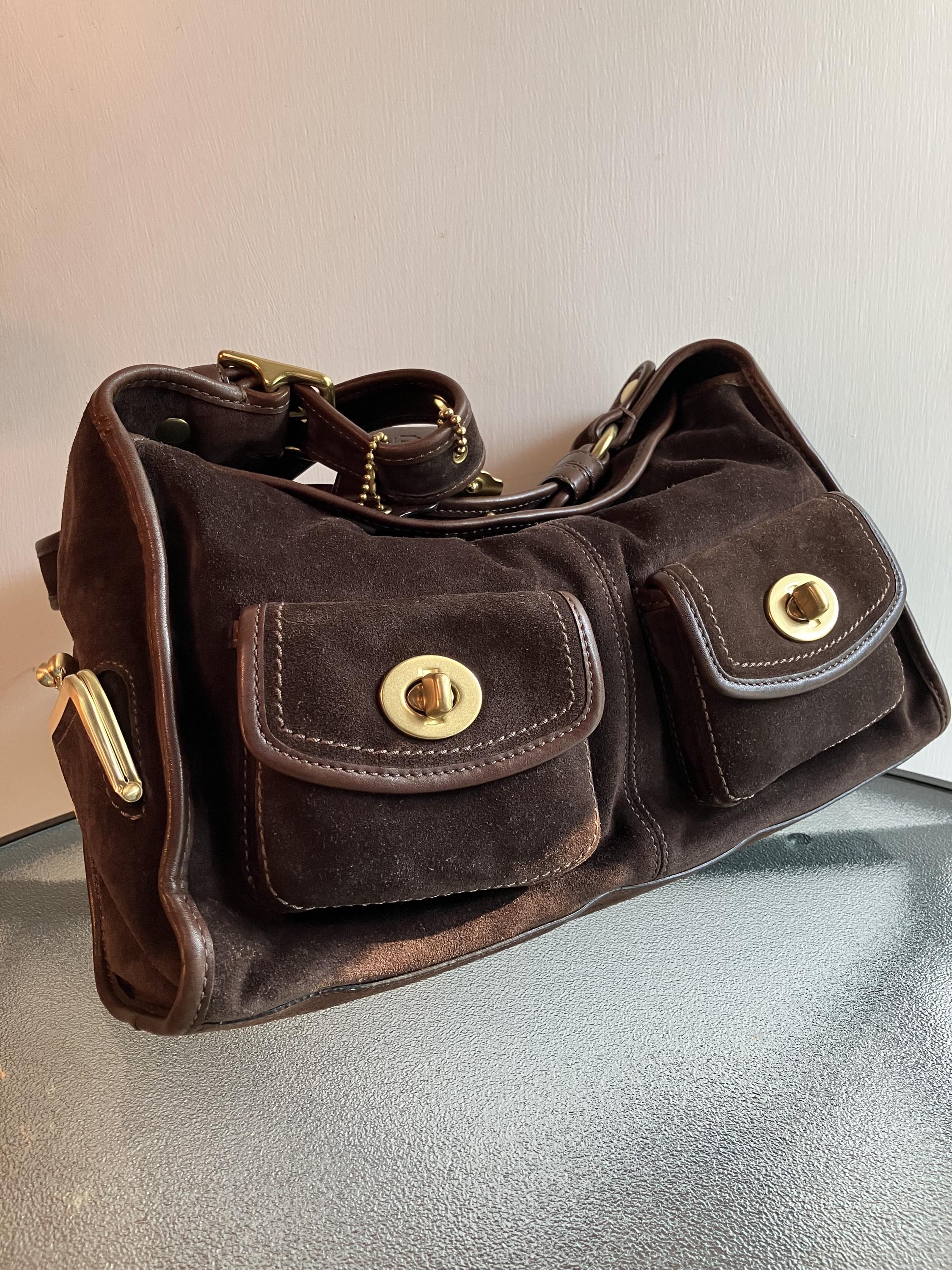 Vintage Brown Suede Shoulder Bag Coach - Etsy