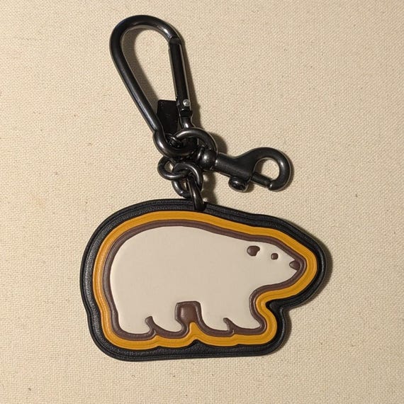Coach Polar Bear Key Chain Bag Charm White Gunmetal - Etsy