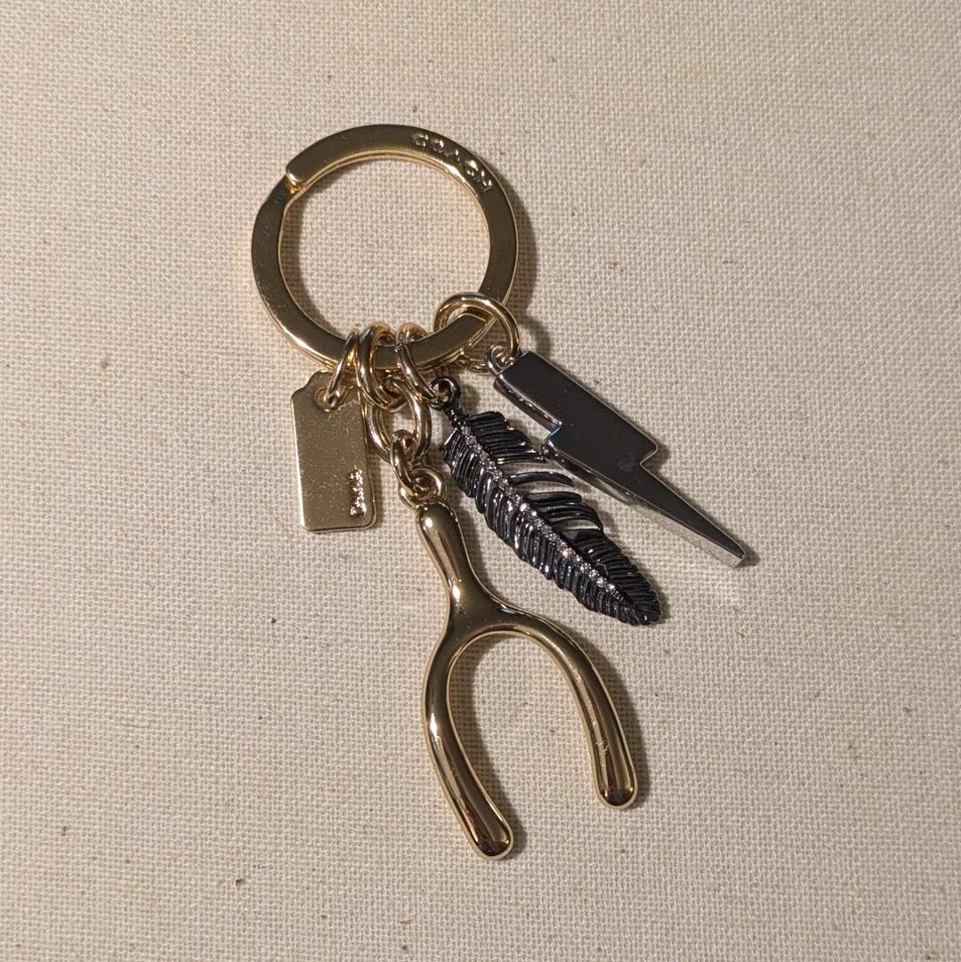 Coach Mixed Metal Key Chain Bag Charm Silver Gold - Etsy