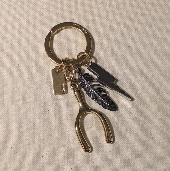 Coach Mixed Metal Key Chain Bag Charm Silver Gold - Etsy