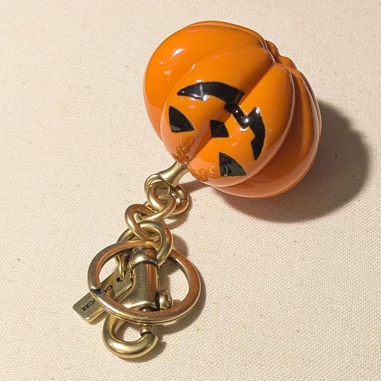 小物 Vintage Coach Keyfob Orange Charm Vintage Coach Pumpkin Bag Charm CAF79 Orange - Etsy