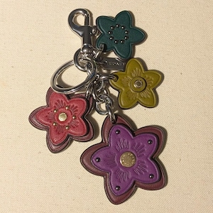 Coach Wildflower Cluster Bag Charm Leather Silver Multi - Etsy
