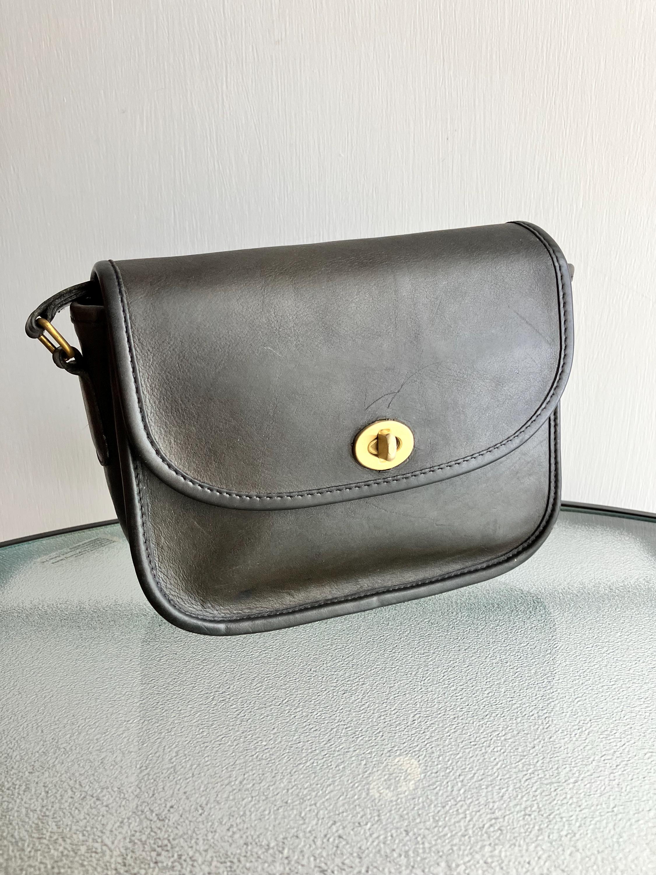 Vintage Coach Collegiate Bag 9815 Faded Black Crossbody - Etsy