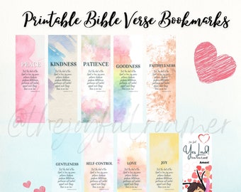 20 Fruit of the Spirit Printable Bookmarks galatians 5:22-23 C1 INSTANT ...