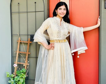 Size M/L (38-40 inches) : Sequin work and embroidered gowns with excellent flair | ethnic gowns online shopping usa | wedding gowns online