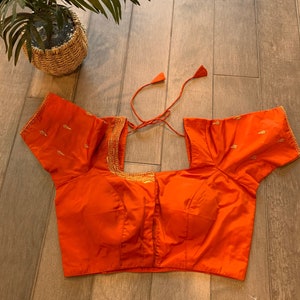 Front Open Silk Blouse with Tassels and Embroidery Work - Size 38