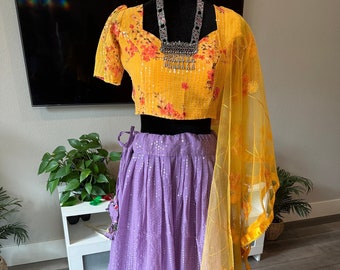 Size M: Gorgeous sequin work lehenga choli | lehenga choli online shopping usa | party wear lehengas | indian ethnic skirts online usa
