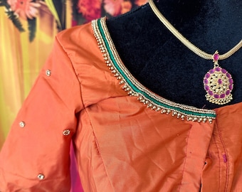 Size 36-42 size adjustable fully stitched readymade blouse with aari work
