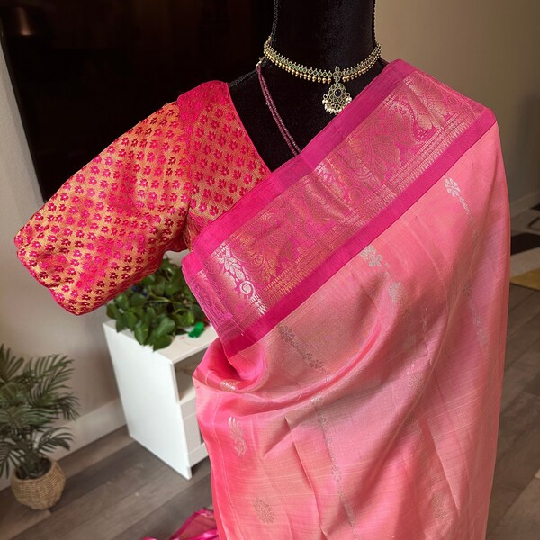 Size 38-40 optional stitched blouse: Pure, kanchi pattu sarees online usa | kanchipuram silk sarees | kanjivaram pattu online shopping usa