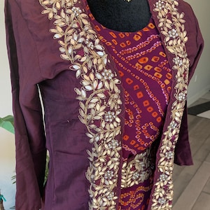 Size M - Anarkali set in Bandhni and gota work | party wear anarkali online shopping usa