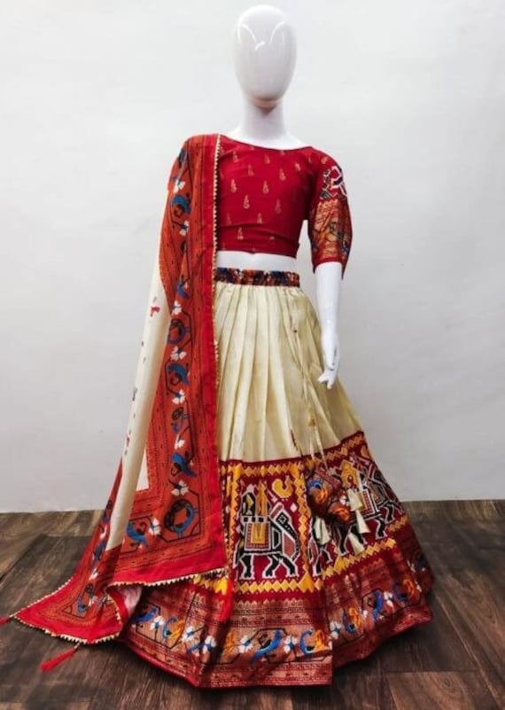 Ikkat lehenga online top