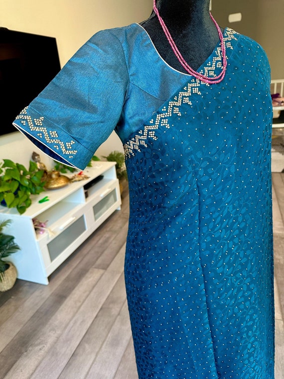 Size 36-44 inches adjustable stitched blouse | party wear saree with stone work | Diwali saree | stone work sarees online shopping usa