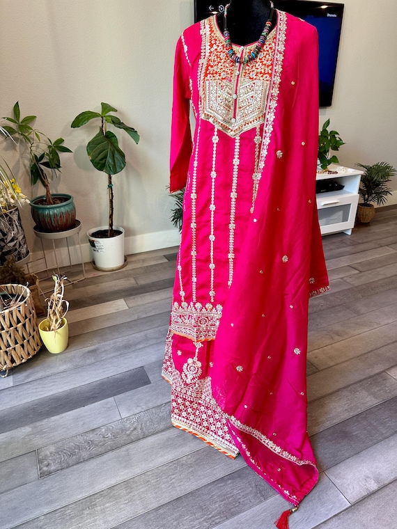 Size L | Grand and Gorgeous gharara set online shopping usa | indian wedding suits | Diwali | Bollywood suits online | heavy ethnic suits