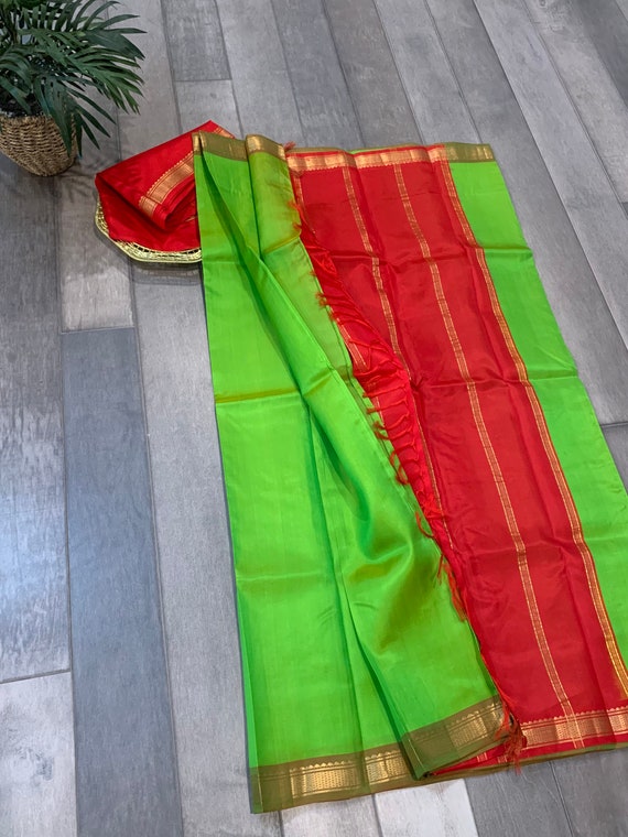 Silk Mark Certified, Pure Silk Kanchi Saree with Chit Pallu