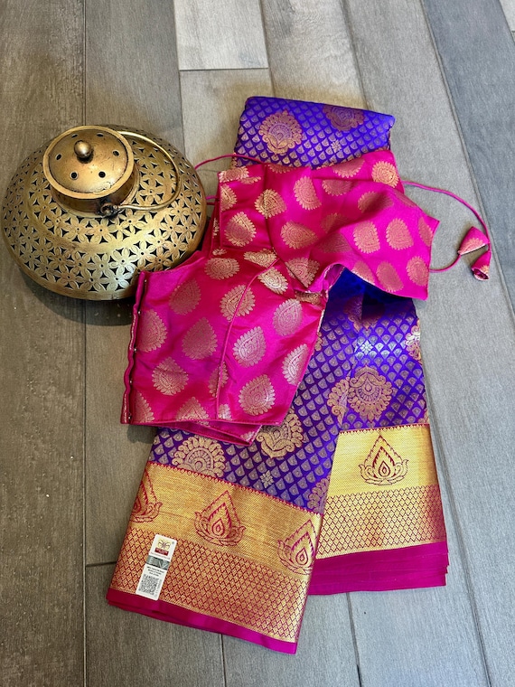 Size 32 - 38 optional blouse | Grand, bridal kanjivaram silk saree online shopping usa | kanchi pattu sarees online | kanchipuram silk saree