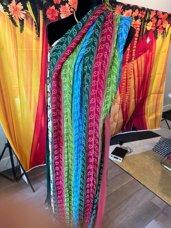 Full size crushed patola dupattas in crepe silk