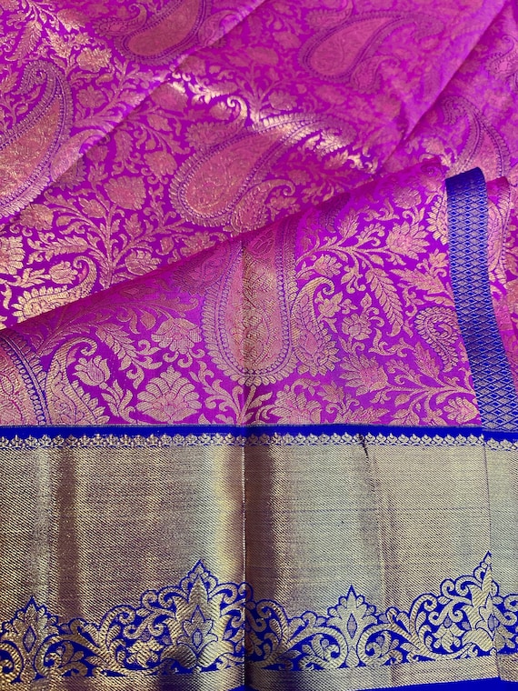 Silk Mark Certified, Pure Kanchi Silk Saree with all over zari | bridal kanjivaram silk saree | bridal kanchi pattu saree online shopping us