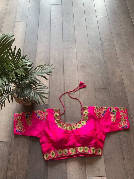 Multiple - Beautiful Peacock Embroidery Readymade Saree Blouse