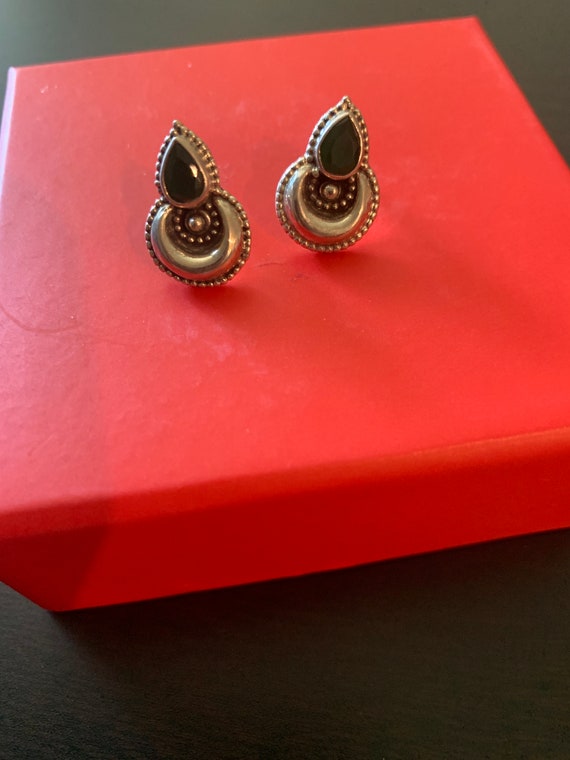 925 Pure Silver Stud Earrings with semi precious stones | pure silver earrings | 925 silver earrings | silver jewelry