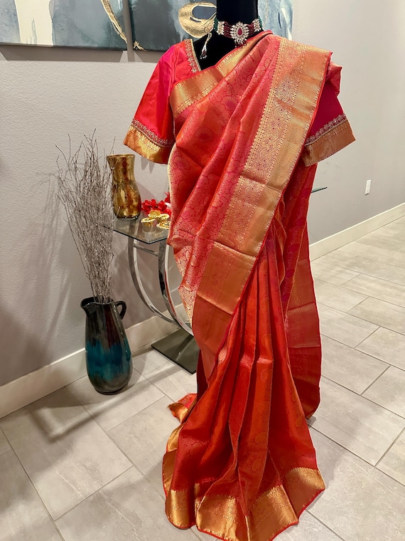 36-44 inches fully stitched blouse | Pure, silk mark certified Bridal Kanjivaram Silk | kanchi pattu online shopping usa | varalakshmi