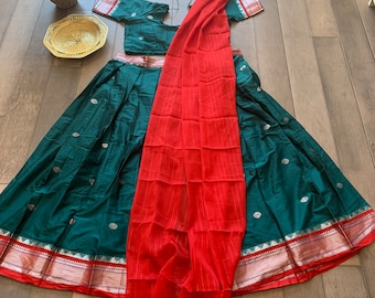 Size M-L | Women’s Half Saree Set with Stitched Blouse in Beautiful Colors | mixed silk half sarees online shopping usa | ethnic half sarees