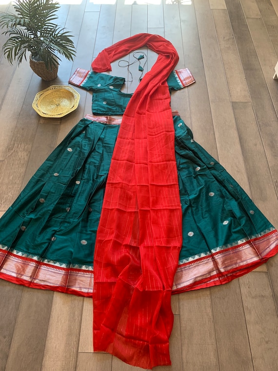 Size M-L | Women’s Half Saree Set with Stitched Blouse in Beautiful Colors | mixed silk half sarees online shopping usa | ethnic half sarees