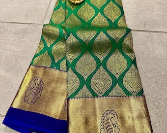 Silk mark pure kanjivaram silk saree | wedding saree | kanchi pattu sarees online shopping usa | kanchipuram silk saree online | green saree