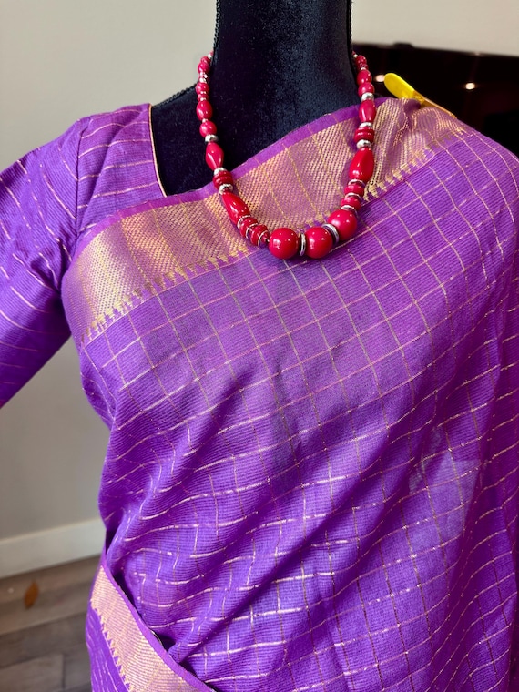 Size 36-44 inches stitched blouse | Handwoven, Bhagalpuri silk cotton saree with designer stitched blouse | sico pattu online shopping usa