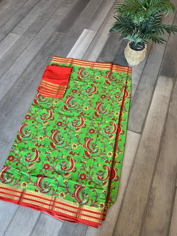Silk Mark Certified Pure Mysore Silk Saree in Kalamkari