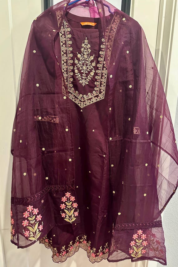 Size XL/2XL | Roman silk salwar suit set with beautiful embroidery and zardosi work | salwar suits online shopping usa | ethnic kurtis onlin