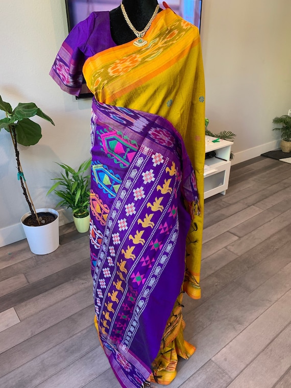 36-42 size adjustable fully stitched designer blouse | Super gorgeous silk mark certified raw silk saree with dolabedi pallu