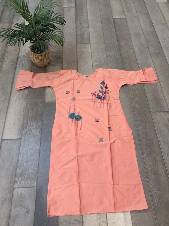 Exclusive Tapeta Silk Kurti with Embroidery Work - Size L