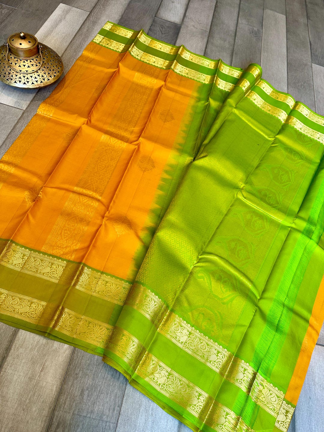 Mango Yellow Kanchipuram Bridal Saree main image 1