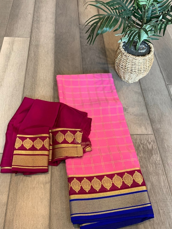 Silk Mark Certified Pure Mysore Silk Saree with Rich Pallu