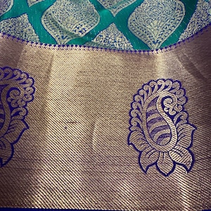 Silk mark pure kanjivaram silk saree | wedding saree | kanchi pattu sarees online shopping usa | kanchipuram silk saree online | green saree image 5