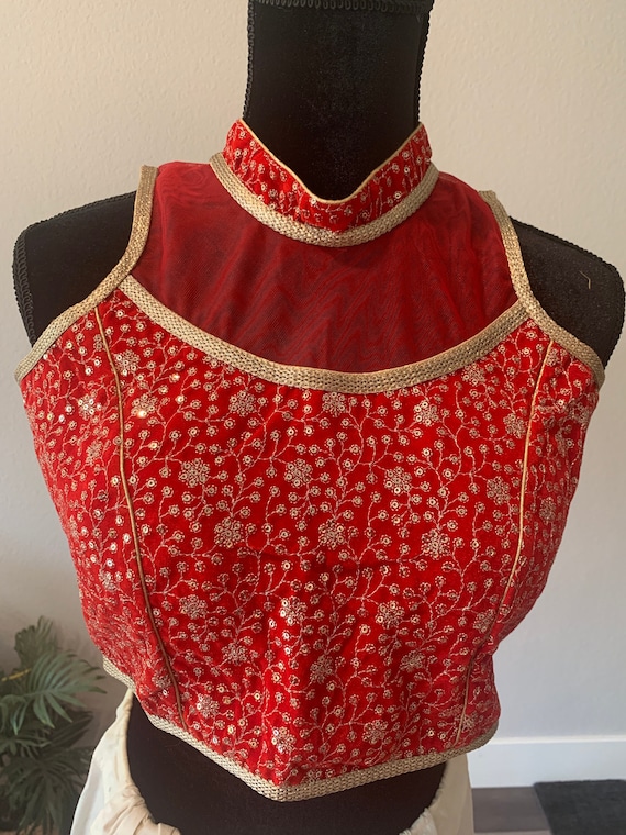 36 size party wear blouse with sequin work and halter neck | readymade party wear blouses | readymade blouse
