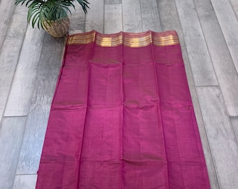 Exquisite Raw Silk Saree in Unique Mauve with Chit Pallu