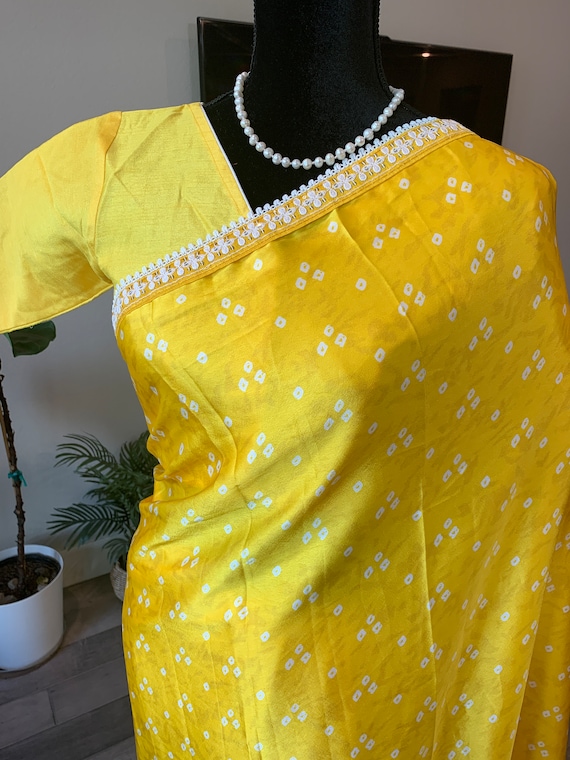 Size 36-42 fully stitched blouse - Awesome satin silk party wear saree with sequin and lace border | Bollywood sarees online shopping usa