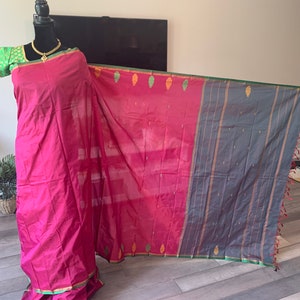 36 size Fully stitched blouse - Bright and Festive Mixed Silk Saree with optional stitched blouse