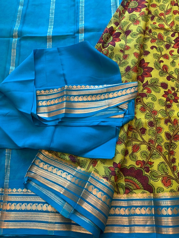 Silk Mark Certified Pure Mysore Silk Saree in Kalamkari