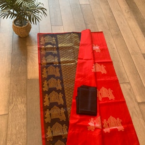 Silk Mark Certified Kanchi Silk Saree with Grand Pallu and Grand Zari Bhuttis All Over | kanchi pattu sarees | kanchi pattu online