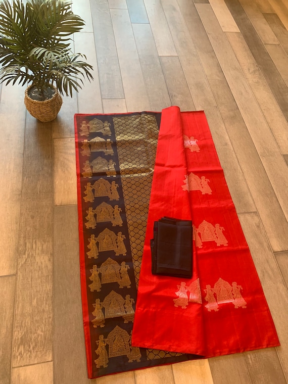 Silk Mark Certified Kanchi Silk Saree with Grand Pallu and Grand Zari Bhuttis All Over | kanchi pattu sarees | kanchi pattu online