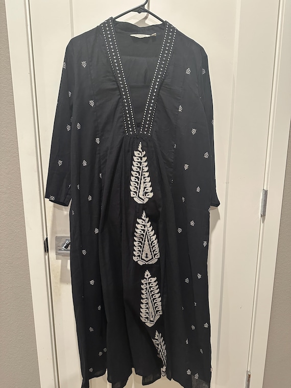 Size 44/46 Branded salwar suit set in linen cotton | Black suit set online shopping usa | indian kurti set | indian ethnic | black kurti