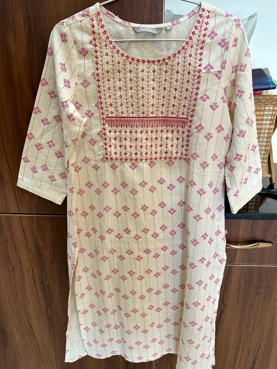 Size M | Cotton kurti with embroidery work | embroidered kurtis online shopping usa | ethnic kurtas online usa | indian dresses | indian top