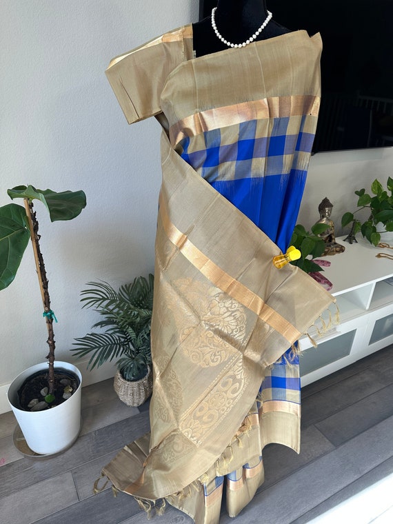 Pure, Silk Mark Certified Kanchi Silk Saree with Double Sided Border | kanchi pattu online usa | kachi pattu sarees