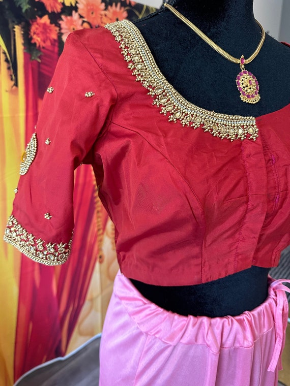 Size 38-42 size adjustable fully stitched readymade blouse with aari work