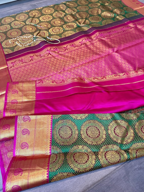 Pure, silk mark certified kanchi pattu saree | Bridal kanjivaram silk saree | Kanchipuram silk bridal silk saree online shopping usa | pattu