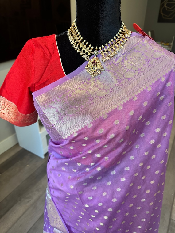 Size 36-44 adjustable stitched blouse : Banaras semi silk saree silver zari  | banaras sarees online shopping us | silver zari saree
