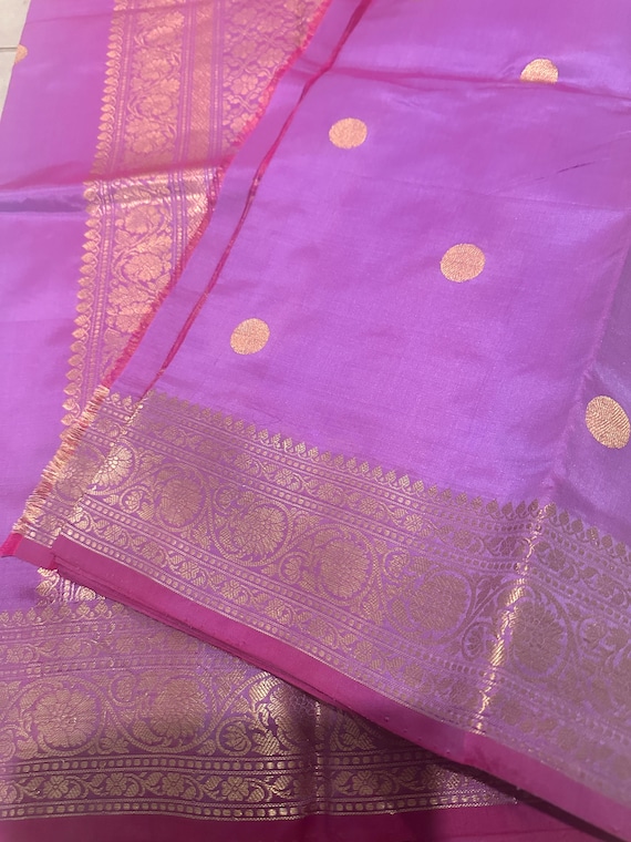 Silk Mark certified pure, banarasi silk katan silk saree in lavender shade | pure banaras silk sarees online shopping usa | mothers day sari